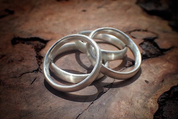 Brushed Matte Finish Silver Ring / Band US Sizes