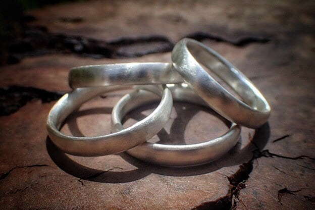 Brushed Matte Finish Silver Ring / Band US Sizes