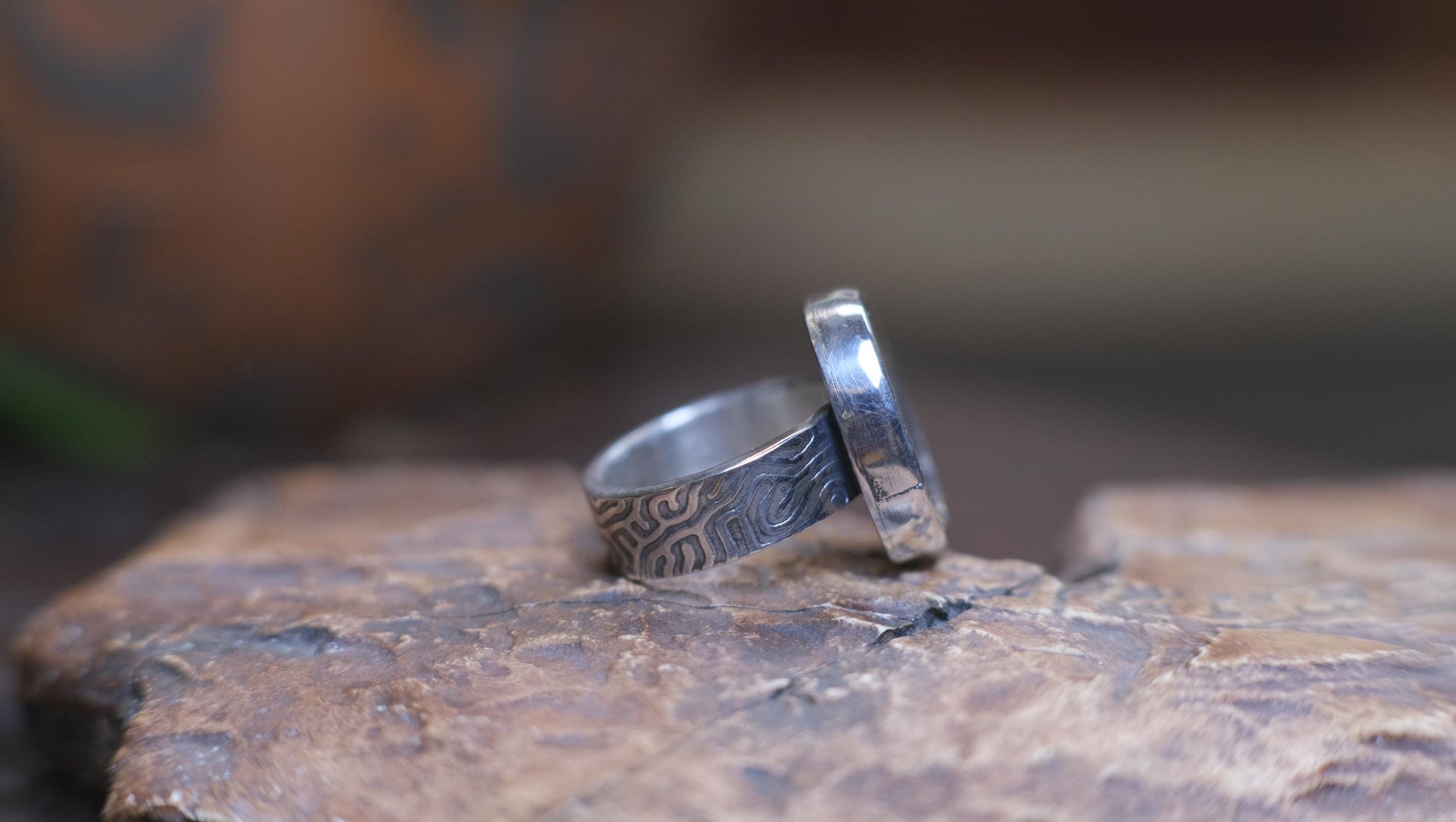 Striking Australian Boulder Opal Set on Rippled Sterling Silver Ring